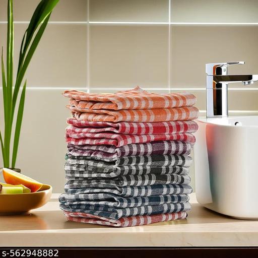 Home Pack of 12 Cotton Kitchen Cloth/Napkins | Fridge, Table, Kitchen Platform Cleaning & Roti Napkins  - Khan’s Hub