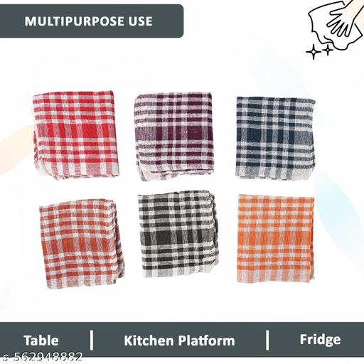 Home Pack of 12 Cotton Kitchen Cloth/Napkins | Fridge, Table, Kitchen Platform Cleaning & Roti Napkins  - Khan’s Hub