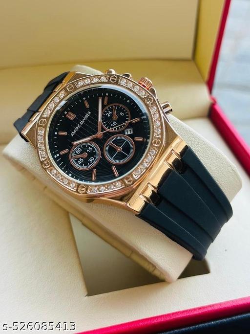 Brandnded Ring Diamonds Calendar Silicone Strap Casual Business Versatile Jewellery boys and men's Luxury Quartz Watches couple watch  - Khan’s Hub