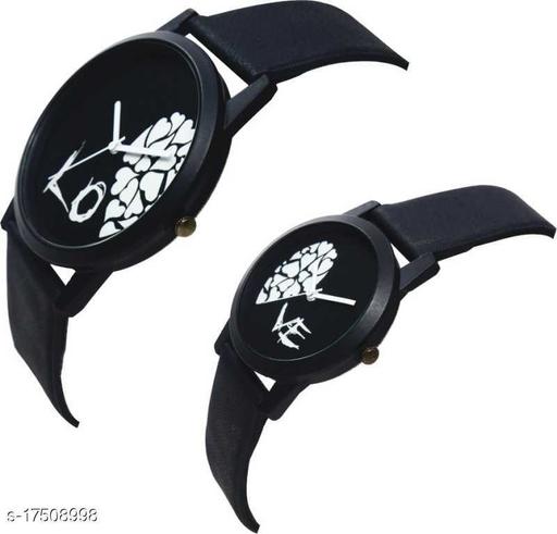  Couple Watch With Half Love Dial Men & Women Analog Watch - For Couple - Pack Of 2 - Khan’s Hub