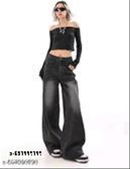 Wishkar Wash Wide Leg Jeans - Katha Vastrika