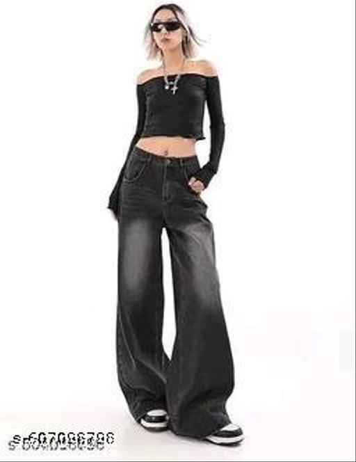 Wishkar Wash Wide Leg Jeans - Katha Vastrika