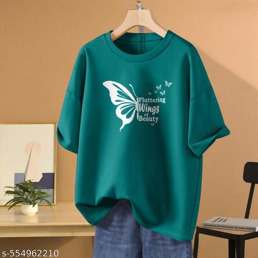 Trendy Women Oversized Printed Tshirt  - Katha Vastrika