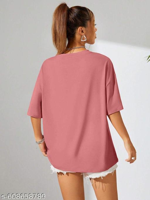 Trendy Fashionista Oversized Tees & T-shirts For Women's & Girls. Round Neck Short Sleeves - Katha Vastrika