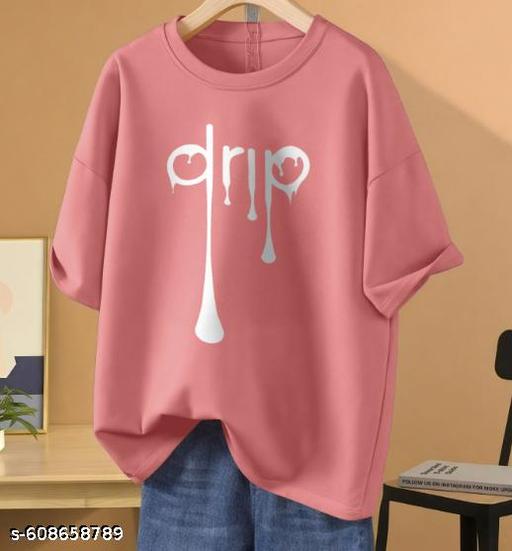 Trendy Fashionista Oversized Tees & T-shirts For Women's & Girls. Round Neck Short Sleeves - Katha Vastrika