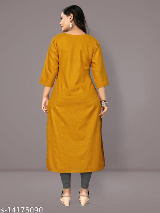 Women Cotton Blend Embroidered Plus Size Kurtis - Katha Vastrika