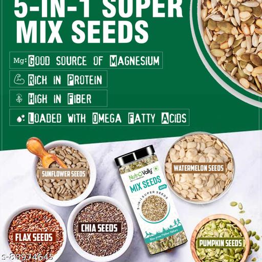 5 in 1 Mix Seeds For Weight Loss | Include Chia, Flax, Pumpkin, Sunflower & Watermelon Seeds | Rich Source of Omega-3 & Anti-Oxidants Rich l Good For Skin, Hair & Health l Healthy Diet Mix Seeds_200gm - Myshopic 