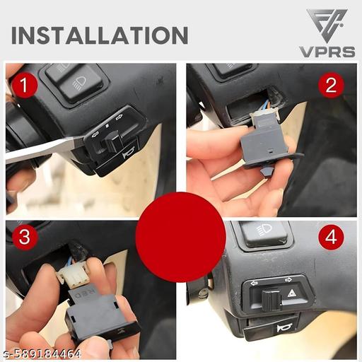 Universal Parking Hazard Indicator Switch Handlebar Grip for Honda, TVS, Suzuki, Yamaha, Hero Activa, Dio, Jupiter, Wego, Pep Plus, Access 125, Burgman Street 125, Ray, Maestro (Single Pack) - Khan’s Hub