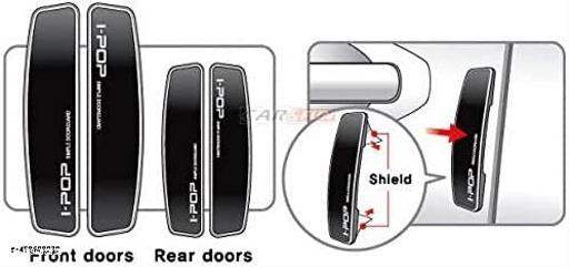 I-Pop Black Car Door Guard Premium Quality Compatible with Any Car (Set of 4 Piece) - Khan’s Hub