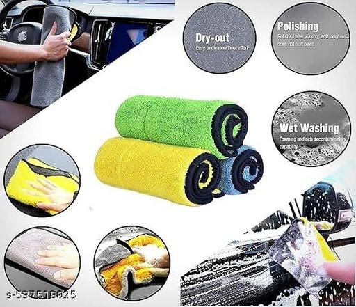 Microfiber Cleaning Cloth Car Vehicle washing Cloth Daily Kitchen Cleaning Towel Lint-free GSM 600 Pack 4 pcs size - 40* 40 cm - Khan’s Hub