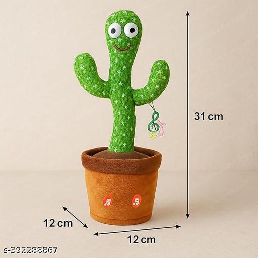 Dancing Cactus Repeats What You Say,Electronic Plush Toy with Lighting,Singing Cactus Recording and Repeat Your Words for Education Toys (Green) - Khan’s Hub