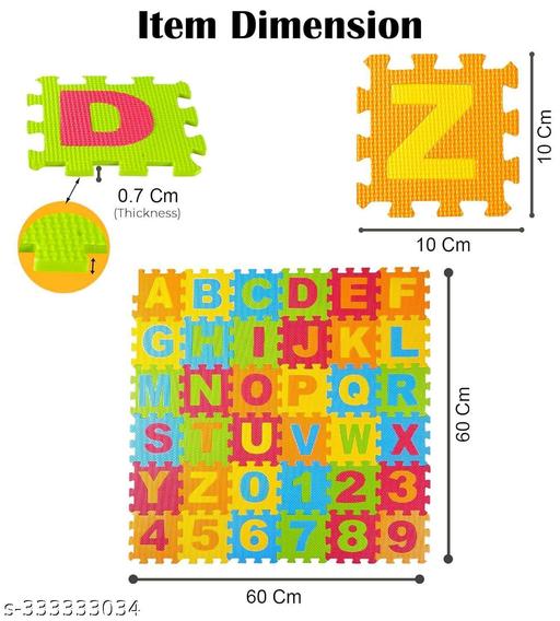 Buy2us 36 Pieces Mini Puzzle Foam Mat for Kids, Interlocking Learning Alphabet and Number Mat for Kids - Multi-Color - Khan’s Hub