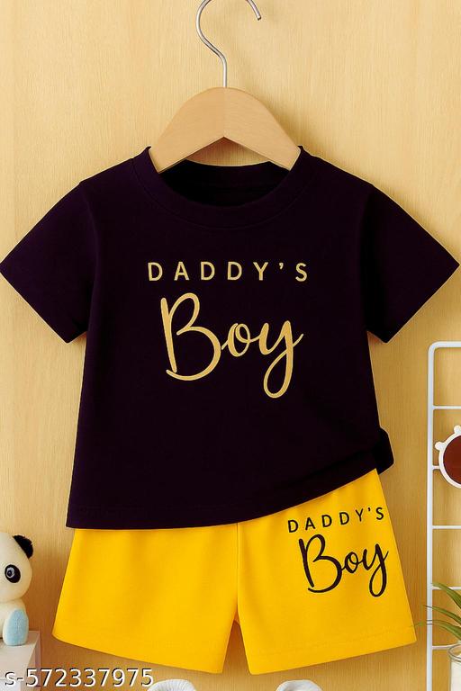  Daddy's Boy Cotton T-Shirt and Shorts Set for Baby Boys - Khan’s Hub