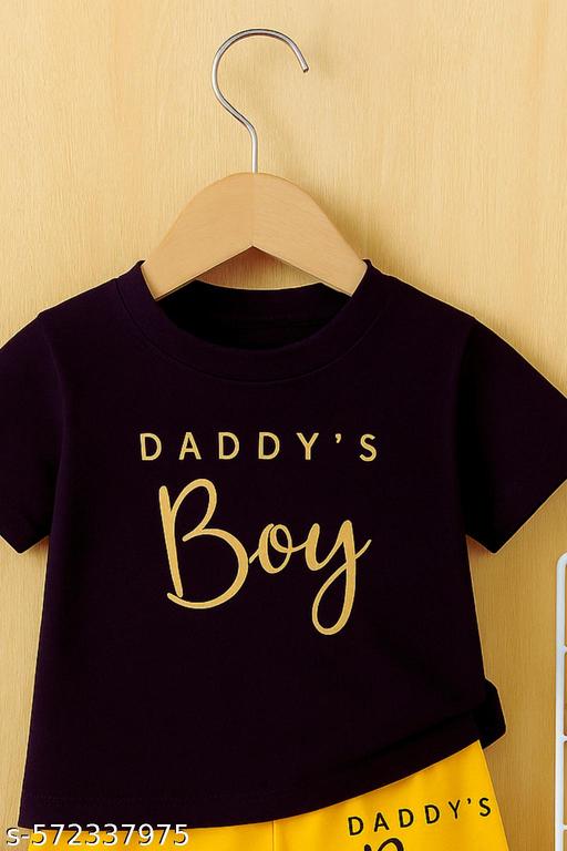  Daddy's Boy Cotton T-Shirt and Shorts Set for Baby Boys - Khan’s Hub