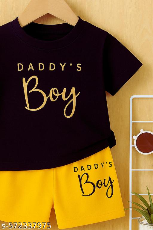  Daddy's Boy Cotton T-Shirt and Shorts Set for Baby Boys - Khan’s Hub