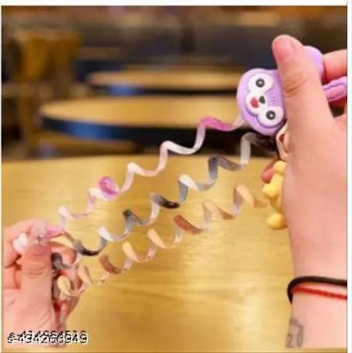 2 Pcs/Set Rainbow Telephone Wire Hair Bands for Girls Kids Braided Spiral spring Hair Ties Cute Cartoon Characters Shape Ponytail Maker Elastic Braids Hair Accessories for Girls  Ideal for Women / Girls (Multicolour) - Khan’s Hub