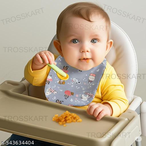 Ultimate Baby Bibs & Kids Bibs - Pack of 3 Waterproof Baby Bibs with Silicone Bibs & Cotton Bibs Combo - Khan’s Hub