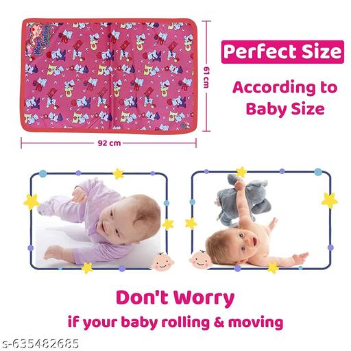 Preferable Clothes New Born Baby Mat WaterProof Bedsheet For Kids Infants Changing Mat for Baby Plastic and Cotton Foam Cushioned Baby Waterproof Sheets(Small 0 to 6 Month) Pack Of 3 - Khan’s Hub