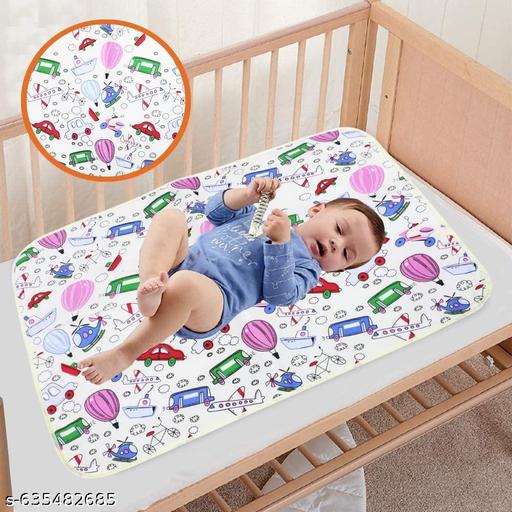 Preferable Clothes New Born Baby Mat WaterProof Bedsheet For Kids Infants Changing Mat for Baby Plastic and Cotton Foam Cushioned Baby Waterproof Sheets(Small 0 to 6 Month) Pack Of 3 - Khan’s Hub