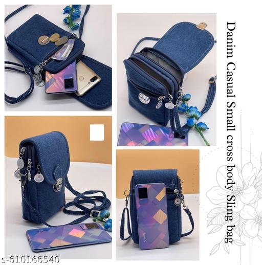 Vougish Stylish Denim Mobile Sling For girls Under 250 Sling Bag For Girls - Billionairekart
