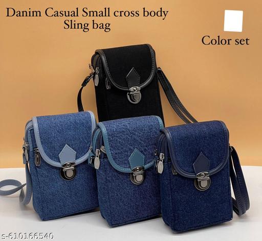 Vougish Stylish Denim Mobile Sling For girls Under 250 Sling Bag For Girls - Billionairekart