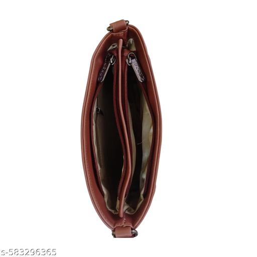 Jugnu_Handcrafted Fabric Mandala Printed Cross-body Sling Bag For Girl & Women Light Brown Tan - Billionairekart