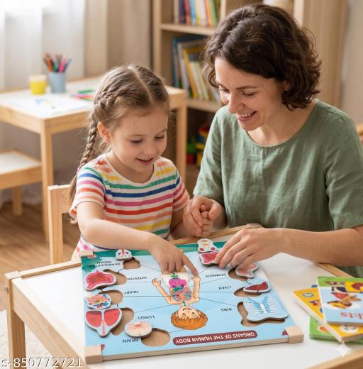 3D Human Body Organs Wooden Peg Puzzle – Early Learning Educational Toy for Boys & Girls - Billionairekart