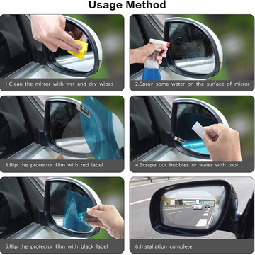 Anti-Fog & Anti-Scratch Rearview Mirror Film – HD Protective Sticker (1 Pc) - Lumae