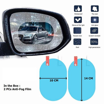 Anti-Fog & Anti-Scratch Rearview Mirror Film – HD Protective Sticker (1 Pc) - Lumae