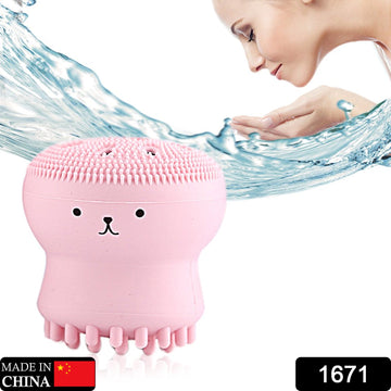 Facial Cleansing Brushes – Cute Octopus Shape Silicone Face Scrubber Massager (1 Pc) - Lumae