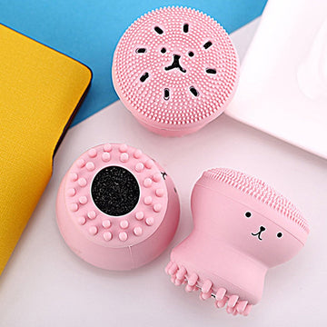 Facial Cleansing Brushes – Cute Octopus Shape Silicone Face Scrubber Massager (1 Pc) - Lumae