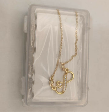 Gold Plated Heart & Infinity Necklace with AD For women and girls - Lumae