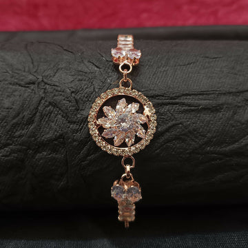 Sparkling AD Floral Design Bracelet For party wear - Lumae