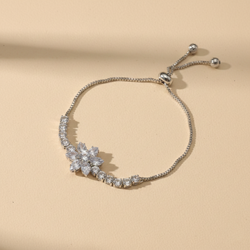 Sparkling AD Bracelet With Floral Motif - Lumae