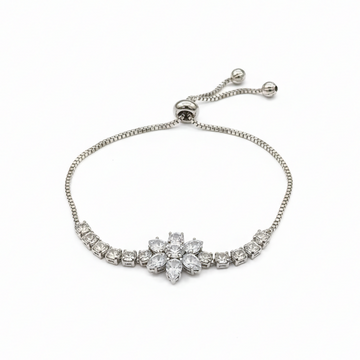 Sparkling AD Bracelet With Floral Motif - Lumae