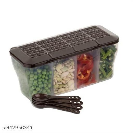 Pack of 2, 4 in 1 kitchen storage container for fridge, 1800ml multipurpose box for vegetables, dry fruits, grocery, pickles. - Lumae