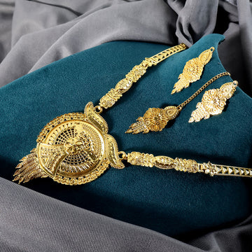 Golden Aura Regal Mandala Necklace Set – Trending Premium Bridal & Festive Jewellery - Lumae