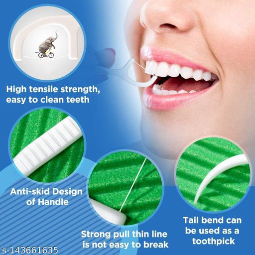 MKS WORLD 3 in 1 Tooth Cleaning Dental Floss Toothpicks Plastic Set for Clean Teeth Fresh Breath and Healthy Gums, 50 Piece Set (White) - Lumae
