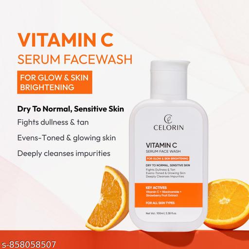 Celorin Vitamin C Face Wash for Glowing Skin | Brightening & Dark Spot Removal | Niacinamide Face Cleanser for Men & Women | 100ml - Lumae