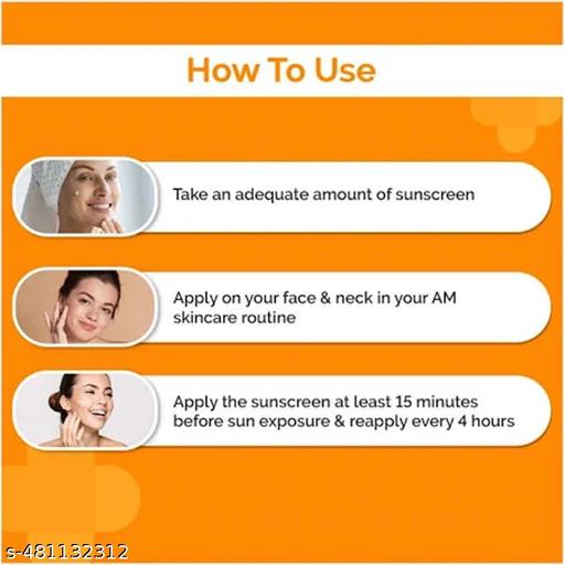  Sunscreen - SPF 50 PA+++ Vitamin C+E Super Bright Sunscreen, SPF 50 PA+++ (60 g) pack of 3 - Lumae