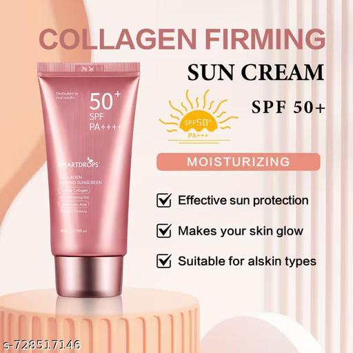 SPF 50+ PA++++ Collagen Sunscreen Cream for Daily Use for Sun Protection Cream - 80ml (Pack of 1) - Lumae