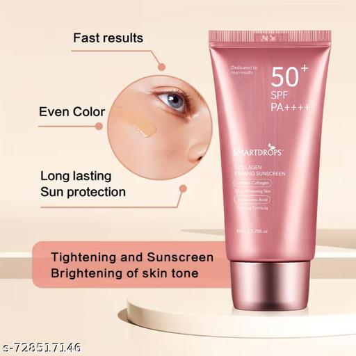 SPF 50+ PA++++ Collagen Sunscreen Cream for Daily Use for Sun Protection Cream - 80ml (Pack of 1) - Lumae