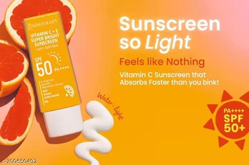KingValley Super Bright Sunscreen SPF 50 | Dewy Finish | For All Skin Types | 50g - Lumae