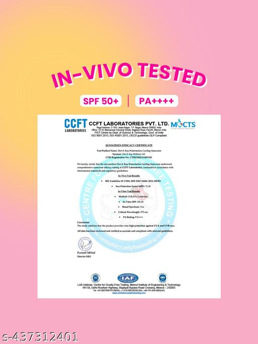 Watermelon Cooling Sunscreen, In-Vivo Tested SPF 50+ PA++++, With Hyaluronic - 50g - Lumae