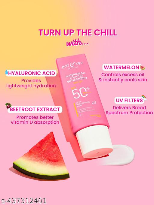 Watermelon Cooling Sunscreen, In-Vivo Tested SPF 50+ PA++++, With Hyaluronic - 50g - Lumae