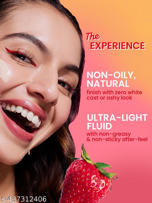 Strawberry Dew Tinted Sunscreen In-Vivo Tested SPF 50+ PA++++ Daily Wear 50ml Porcelain 01 - Lumae