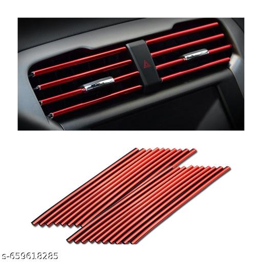 10 Pack Car Air Conditioner Vent Outlet Trim Strip For Car Chrome PVC Car Interior Trim Strip Line (Red) - Lumae