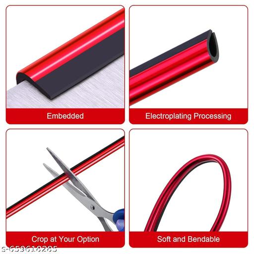 10 Pack Car Air Conditioner Vent Outlet Trim Strip For Car Chrome PVC Car Interior Trim Strip Line (Red) - Lumae