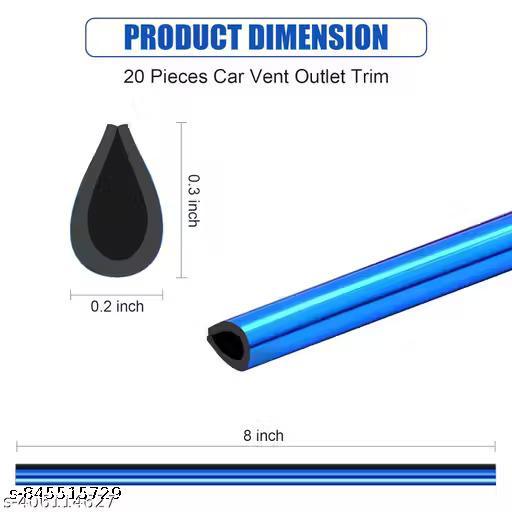 10 Pieces Quexta Trends Red Universal Car AC Vent Outlet Decoration Strip, Waterproof Bendable Air Vent Outlet Trim Decoration, Suitable for Most Air Vent Outlet (Blue) - Lumae