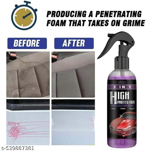 Chamkalo All In One Liquid Polish ,Car Polish , Dashboard Polish ,  Polish / Bike Polish , Interior Polish , High Gloss ,Long Lasting ,Spray Polish (100ml) Pack of 3 - Lumae